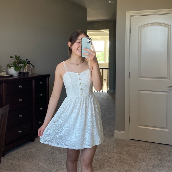 brown silk dress with lace The Satin Mini Slip Dress Brown
